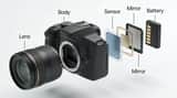 Exploded View DSLR Camera Illustration