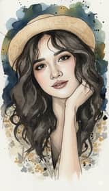 Fine-Art Ink and Watercolor Portrait with Identity Lock