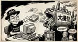 Generating a Satirical Cartoon in Hua Junwu Style
