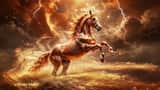 Grok Imagine Video Prompt: Horse Riding on a Storm