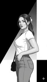 High-Fashion Monochrome Vector Illustration Prompt