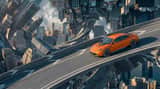 Inverted Cityscape Car Chase Prompt for Nano Banana Pro