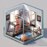 Isometric 3D Miniature Room with Chibi Character Prompt