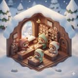 Isometric Kawaii Baby Bears Scene Prompt