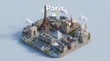 Isometric Miniature 3D City Cartoon Scene