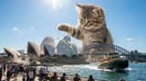 Kaiju Kitten Destroying Sydney Waterfront