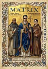 Medieval Illuminated Manuscript of The Matrix Characters