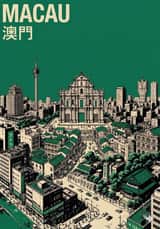 Affiche de voyage style Mid-Century