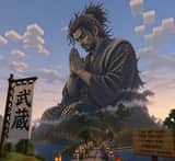 Statua di Musashi in Minecraft