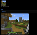 Gameplay di Minecraft nell'interfaccia di un generatore AI