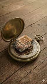 Métropole miniature à l'intérieur d'une montre de poche vintage