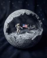 Miniature World Diorama Inside a Sphere