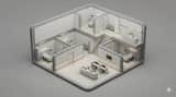 Minimalist 3D Isometric Architectural Diorama