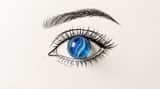 Minimalist Mixed-Media Eye Illustration
