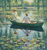 Generación de imágenes de paseos en barco al estilo Monet