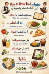 Multi-Panel Image for Ordering Food in Arabic