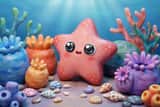 Requête en langage naturel pour une étoile de mer kawaii dans un style chibi personnalisé