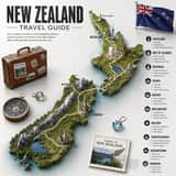 Affiche de guide de voyage pour la Nouvelle-Zélande