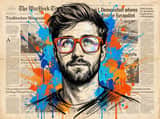 Retrato Pop Art em Colagem de Jornal