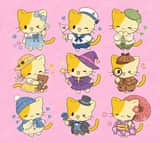 Neuf variantes de costumes de chatons chibi
