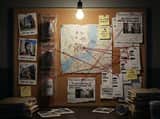 Noir Detective Evidence Board Visualization