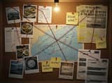 Noir Detective Evidence Board Visualization