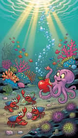 Octopus Apple Play Animation