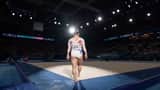 Rutina de piso de gimnasta olímpica