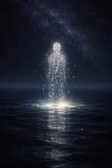 Opus 4.5's Vision: Figure of Light on Dark Ocean
