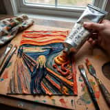 Paint Tube Squeeze: Famous Asian Painting in 3D Relief