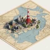 Lời nhắc bản đồ Isometric Diorama chân thực như ảnh