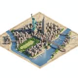 Lời nhắc bản đồ Isometric Diorama chân thực như ảnh