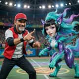 Photorealistic Pokémon Battle reference