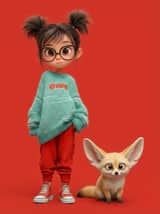 Pixar 3D Character Portrait with Fennec Fox