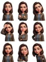 Ensemble d'autocollants Pixar : grille d'émotions 3x3