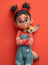 Pixar-Style 3D Character Portrait with Fennec Fox