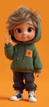 Personnage de garçon Chibi 3D style Pixar
