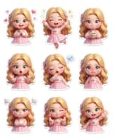 Planche de stickers chibi style Pixar