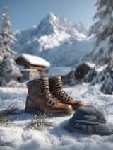 Premium Winter Product Photography in Alpine Setting