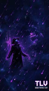 Sci-Fi Digital Void with Purple Rain