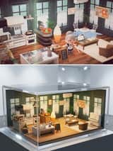 Realistic Interior to Transparent Miniature Diorama Prompt