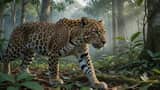 Cinematic Wildlife Leopard Tracking Shot