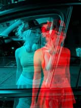 Red-Blue Double Exposure Effect