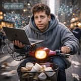 Sam Altman Scooty Ride Cinematic Realism Prompt