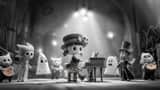 Seedance 2.0 prompt for a monster choir with black-and-white to color transition