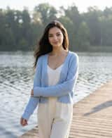 Serene Lakeside Pier Portrait Prompt