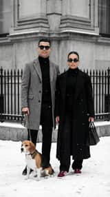 Sophisticated Urban Winter Couple Portrait