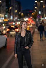 Street Fashion Editorial at Night with Motion Blur