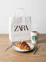 Studio Still Life of Coffee and Croissant