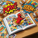 Superhero Comic Book Pop Art Diorama Prompt